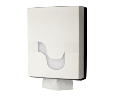 Megamini Dispenser per asciugamano, dispenser in ABS compatibile con asciugamano piegato V-C-Z-W, formato 1 confezione-colore bianco