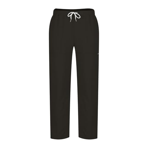 Stretch Waist Pants for Men Straight Leg Drawstring Pant Classic Casual Solid Color Loose Fit Trousers with Pockets2