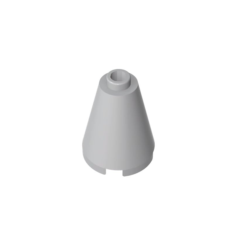 Gobricks 14918 Round Brick Cone 2x2x2 with Blocked Open Stud 50 Pieces GDS-746 Compatible with Lego Building Blocks Color:Light Bluish Gray — image 1