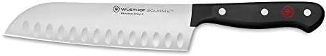 WÜSTHOF Gourmet 7″ Hollow Edge Santoku Knife,Black WÜSTHOF Gourmet 7″ Hollow Edge Santoku Knife,Black