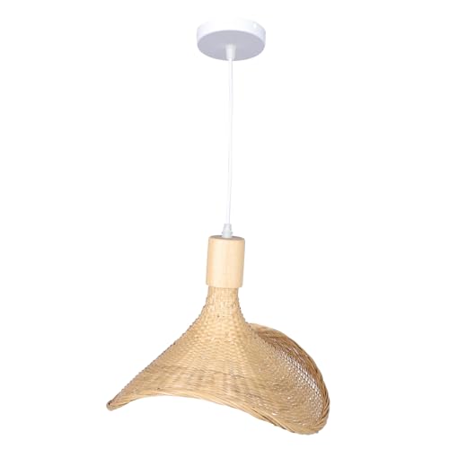Chapeau de paille lumineuse en bambou marron pour salon chaleureux