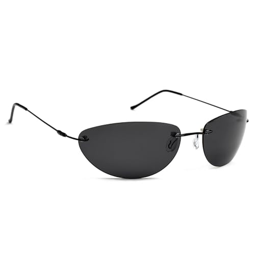 UINOFER Lunettes de Soleil pour Homme Polarisées Noir, Lunettes de Soleil Matrix Agent pour Homme Polarisées avec Lentilles Fumées, Lunettes de Soleil Vintage Unisexe, Large