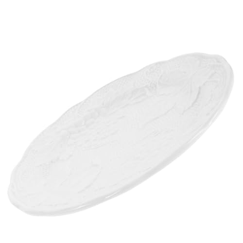 Garneck Vintage Keramik Teller Weiß mit Reliefspitze Französisches...