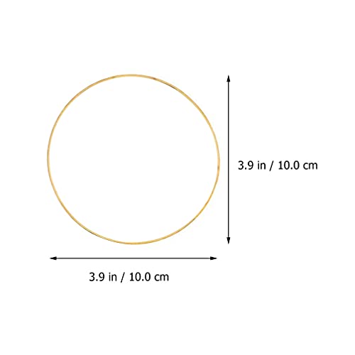 TOYANDONA Dream Catcher Rings Metal Wreath Frame: 10cm Macrame Ring DIY Craft Golden Metal Rings 10pcs Wire Ring Craft Material Wedding Christmas Festival Party Decoration - Image 2