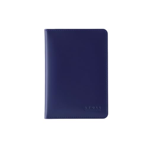 Image of Atoll Unisex Genuine Leather Passport Holder & Travel Wallets & Document Organizer | Premium & Durable Passport Cover with Sim Ejector & Sim Slots, Navy