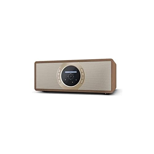 SHARP DRI470PRO Stereo Internetradio/Digitalradio mit Spotify Connect (DAB/DAB+/FM mit Bluetooth, WLAN, DLNA, 3,5mm Klinke, Wecker-Funktionen, 30 Watt), braun
