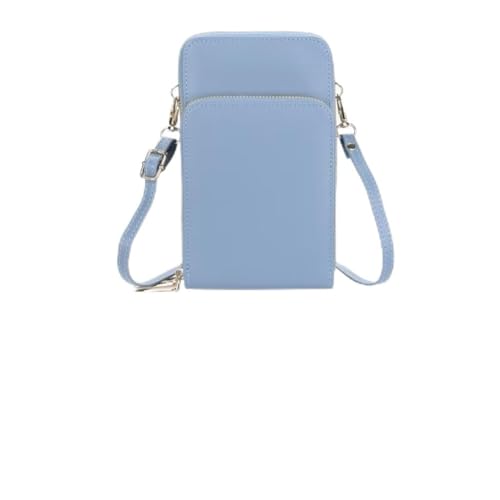 Bolsa feminina porta celular com 3 divisorias transverasal mini bag (azul claro)
