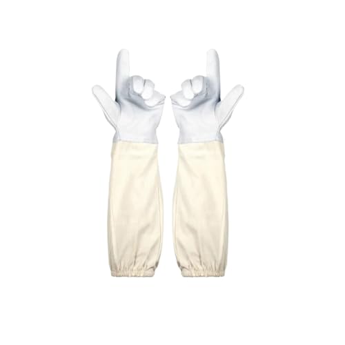 Gants d'apiculture outils apicoles en cuir de chèvre épais protect blanc XL