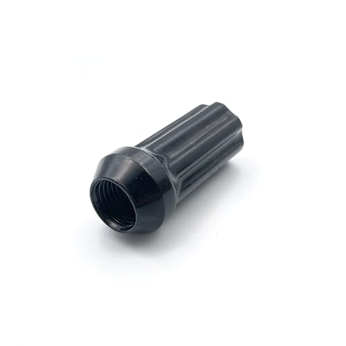 Image of 32PCS Black M14x1.5 Wheel Lug Nut,Conical /Cone Bulge Seat, Closed End Long Extended XL Spline with 1 Socket Key Fits 8 Lug Aftermarket Wheels