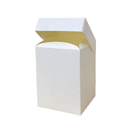 Scotton Spa 20X Harmony Bianco 9X9X12 Cm Scatola Bomboniera Pieghevole Con Coperchio