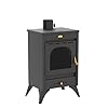 Stufa a legna carbone acciaio Kir 9/12 Kw vetro ceramico piastra cottura