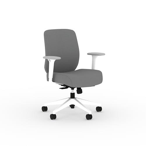 Image of HON Altern Ergonomic Fabric Office Chair, Low‑Back Desk Chair with Adjustable Arms, Seat Slide, Synchro‑Tilt, Rolling Computer Seat for Home Office, White Frame, Frost