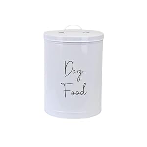 Midlee Metal Dog Food Storage Container- Small- Up to 28lbs- Decorative Pet Food Holder