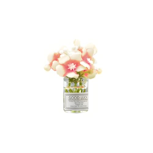 Miniature Flowers in Vase Set - 1:6 Scale Dollhouse Décor with Realistic Details, Tiny Floral Arrangements for Micro Landscape, Train Platform and Fairy Garden Accessories (E)