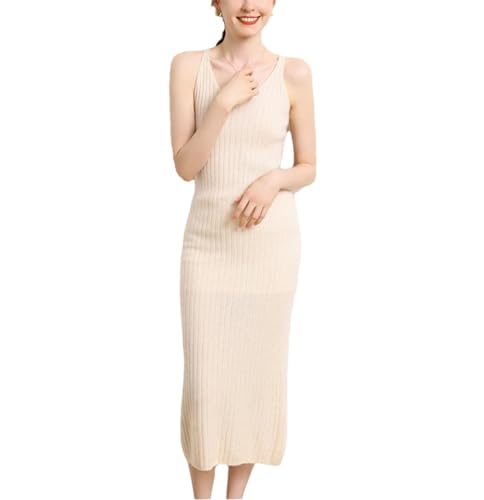 Robe d'hiver sans manches femme en cachemire tricotée anti-froid