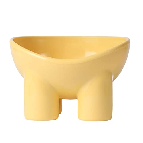 Leefasy Cat Food Bowl, Cat Bowl, Hassle Food Bowl, Non Bowl for Food and Water, Yellow
