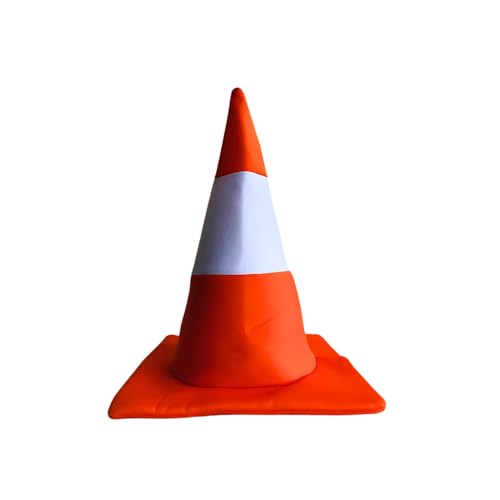 EverJoy Party Adult Orange Traffic Cone Hat - Hilarious Road Construction Costume Accessory for Halloween