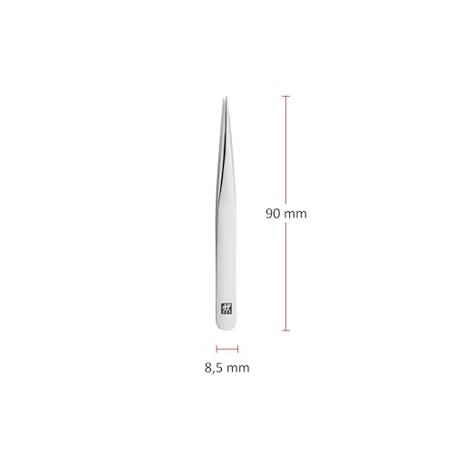 ZWILLING Spitze Pinzette (Entfernen von Splittern, eingewachsenen oder feinen Härchen, handgeschliffene, angeraute Spitzen), Poliert, Silber, 90 mm 5