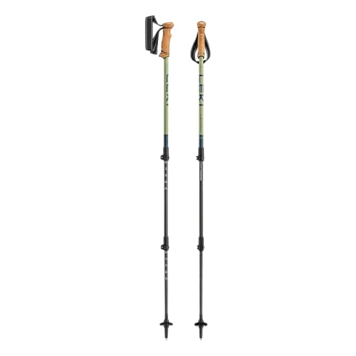 LEKI Legacy Lite Trekking Poles - Aluminum Collapsible Lightweight Walking Poles for Hiking - Denimblue-Darkolive - 100-135 cm