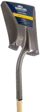 Gemplers Square Point Shovel, Extended Socket, Wood Handle, Steel Head, Extra Wide Step, 58" L