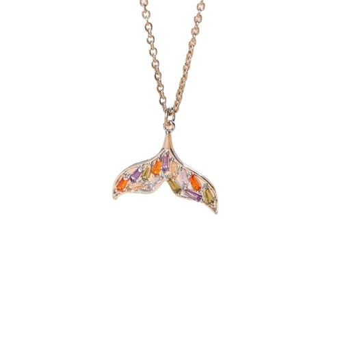 Collier queue de poisson en strass coloré ZXQUEGF pour femme et fille