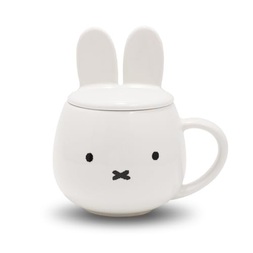 Taza de cerámica japonesa con tapa, diseño de conejo miniatura 1