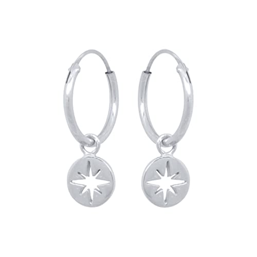 Boucles d'oreilles lune étoile en argent 925 émail pour femme