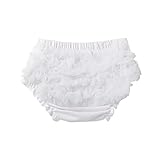 RUKOSU Baby Tulle Ruffle Bloomer for Newbornr Infant Girls Cotton Frilly Diaper Covers Cute Briefs Panties Shorts White 12-24 Months