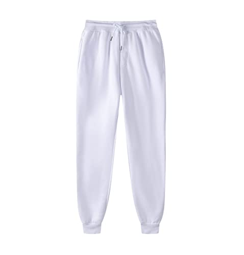 Pantalon de sport homme blanc en taille 27-32 avec cordon de serrage réglable