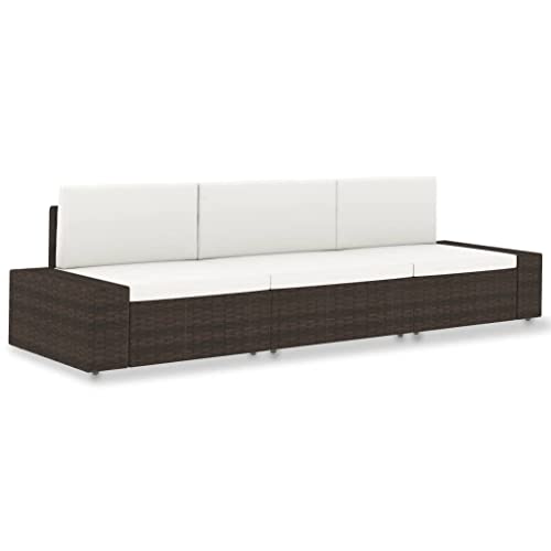 Leepesx Sofá seccional de 3 plazas, Sofa Jardin Exterior, Sofa Terraza Exterior, Muebles Jardin, Muebles De Terraza Exterior, Terraza Exterior Chill out, de ratán sintético marrón