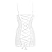 Women Fashion Breathable Mesh Suspender Hip Wrap Skirt Sexy Lingerie womens lingerie sexy (White, XXL)