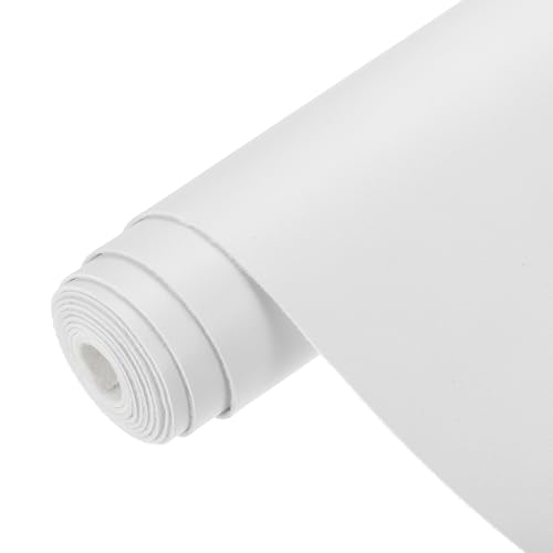 QUARKZMAN PU Kunstleder Stoff Nappa Optik 0.4 Yards Länge 54x14x0.04 Weiches Synthetisches Leder Material Blätter 1mm Dick Für Taschen DIY Basteln Weiß