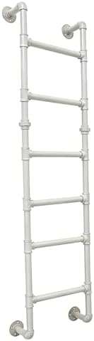 Heavy Duty 6-Rung Metal Bunk Bed Ladder, Wall Mounted Egress Ladder for Indoor/Outdoor Use, 80.7in Step Ladder for Home, Attic, Library, Safety & Durability
