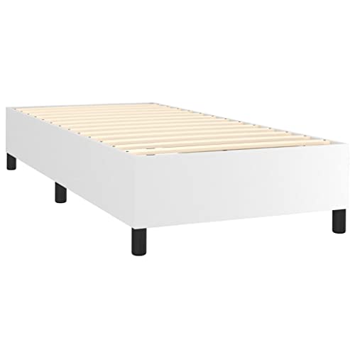 INLIFE Boxspringbett Weiß 100x200 cm Kunstleder,25kg,3121030 – Bild 6