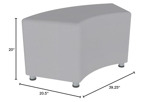 Image of Sprogs 18 inch H Structured S-Curve Stool -Flexible Modular Collaborative Soft Seating for Office, Home, Lounge and School Classrooms with Durable Frame & Set of 2 inch Legs Add-on - Chocolate