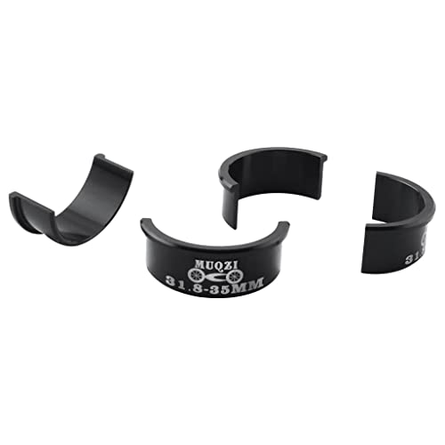 LoveinDIY 4Pcs 31.8mm to 35mm Bike Handlebar Alloy Shim Part Replacement Accessory - Black