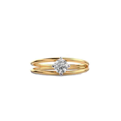 Bague moissanite en argent 925 plaqué or solitaire de luxe fait main pour femme