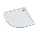 AQUABAD Duschwanne/Duschtasse | Basic Smooth White 90x90cm R55 Viertelkreis
