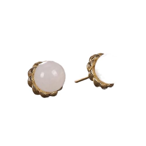 Boucles d'oreilles en jade blanc naturel, le cadeau bohème exquis pour elle