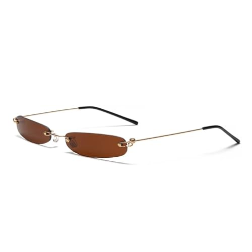 Lunettes de soleil UV400 sans monture tendance chic et transparente