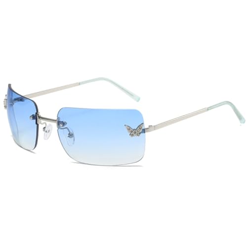 Lunettes de soleil punk bleu dégradé pour sublimer vos tenues de festival et soirées