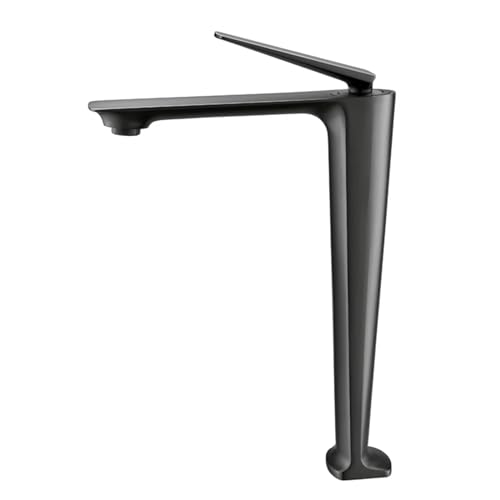 Robinet de lavabo gris brossé avec poignée unique pour mitigeur