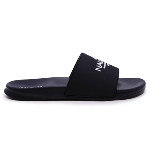 Image of Nautica Men's Open Toe Slide Sandals - Comfortable Indoor & Outdoor Shower Slippers
