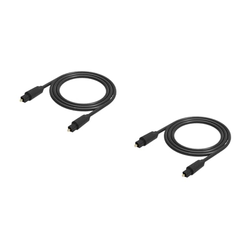 Cable de audio digital óptico Toslink negro para amplificadores de sonido domésticos de 2 piezas