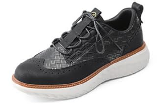 Style 48h - Tenis de vestir casuales de ante de poliuretano para hombre, Negro, 46.5 EU