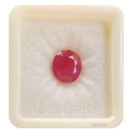 Jaipur DiamondsSuper Quality Burma Ruby Stone 8.00 Carat Certified with Lab Certified Card (manik Stone Certified/manik Gemstone Certified/manikya Gemstone untreated)