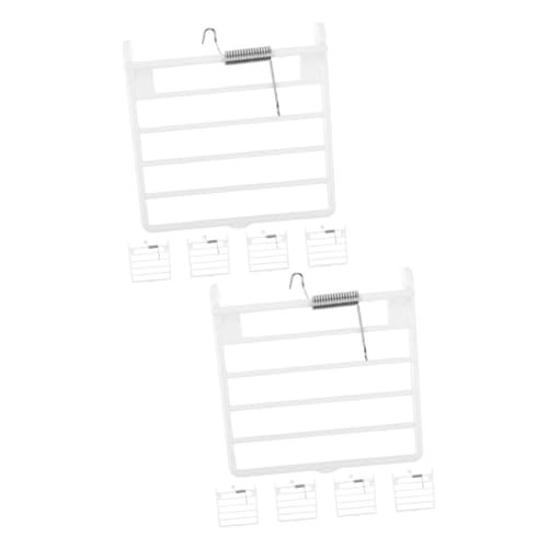 NULYLU 10 個 鳥かご 付属品 バネ ドア ケージ用 ストッパー インコ ケージ ドア ハンガー ペット 透明 ライナー ステーション フライト ストップ バー ライナー 鳥かご 給餌器 給餌器 外側 ネット プラスチック 白