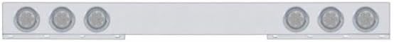 United Pacific 61737 - One-Piece Rear Light Bar - Reflector/Stop/Turn/Tail Light, Red Led, Clear Lens, Chrome/Steel Hous