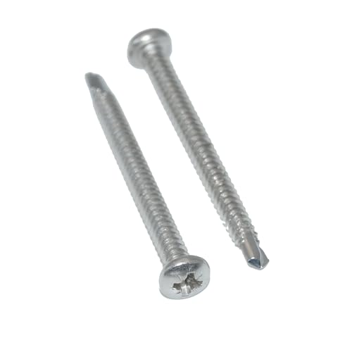 Bohrschrauben 4,8X70 10 Stück Linsenkopfschraube Pozidrive - Form M Edelstahl A2 / V2A, Blechschrauben selbstschneidend DIN 7504 / ISO 15480 - rostfrei