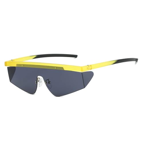 Lunettes de soleil de sport vintage UV400 jaune outdoor homme femme route